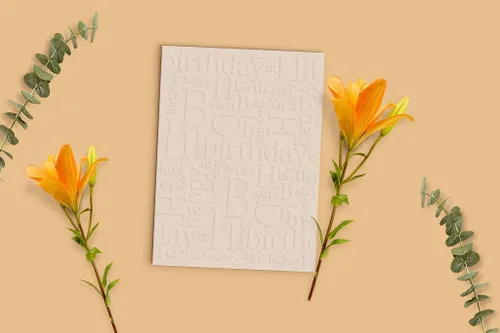 Vista 4 de Carpetas en relieve de plástico de feliz cumpleaños para hacer tarjetas, palabras, fondo, álbum de recortes, plantilla de plástico, álbum de fotos