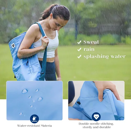 Vista 13 de Bolsa para esterilla de yoga Tumaz Correa de hombro ajustable y acolchada Se adapta a esterillas de hasta 26" Almacenamiento multibolsillo