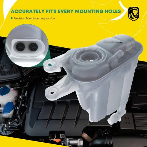 Vista 7 de YHTAUTO Tanque de expansión del depósito de desbordamiento de recuperación de refrigerante del motor W/O tapa y sensor presurizados para Audi A4 A5