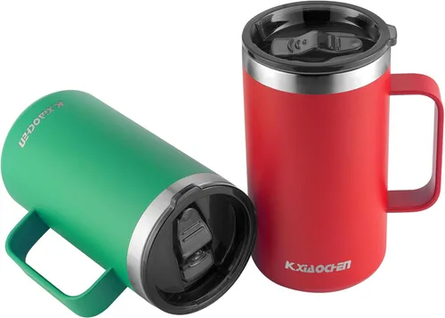Vista 16 de KXIAOCHEN - Taza de café aislada de 20 onzas con tapa, taza de café de acero inoxidable, vaso de café de doble pared con aislamiento al vacío