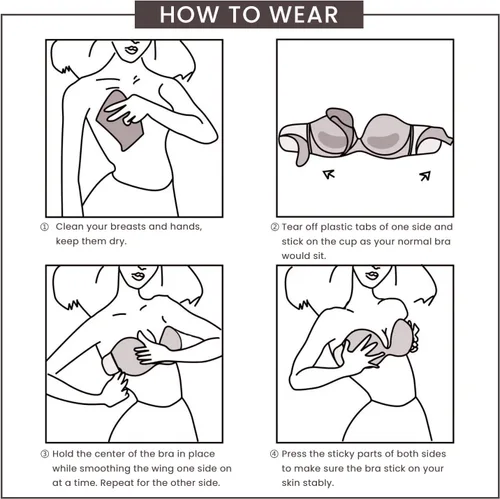 Vista 6 de JOATEAY Sujetador sin tirantes para mujer, autoadhesivo, reutilizable, adhesivo, con realce de empuje, invisible, antideslizante