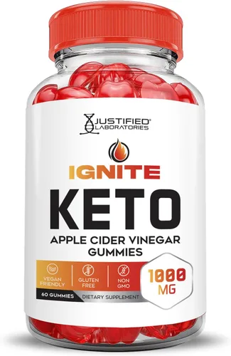 Vista 3 de Justified Laboratories Ignite Keto ACV Gummies Advanced 1000 mg Ignite Keto Gummies Formula Vinagre de sidra de manzana formulado con jugo