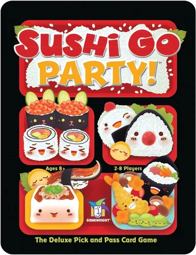 Vista 2 de Sushi Go Party! - El juego de cartas deluxe de seleccionar y pasar de Gamewright, multicolor