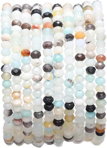 Vista 26 de BEADIA Cuentas de piedra natural africana de turquesa faceted rondelle 3x4mm semipreciosas sueltas para hacer joyas 38cm
