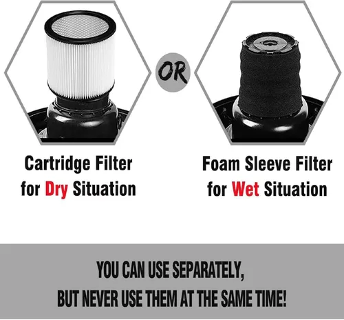Vista 4 de Filtro de repuesto compatible con Shop-Vac 90304 90107 90350 90585, paquete