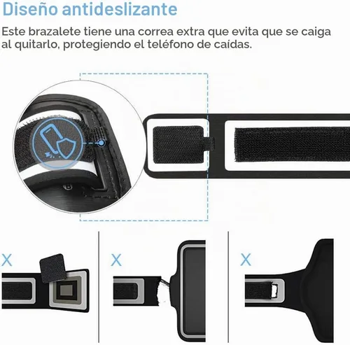 Vista 5 de Brazalete de running para Samsung Galaxy A57 A56 A55 A54 (negro)