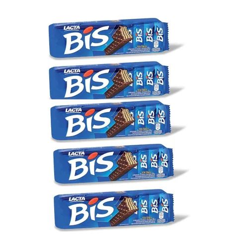 Vista 3 de Chocolate con leche - Caja con 20 unidades - Chocolate ao Leite - Caixa c/20 unidades - Bis Lacta - Peso neto 4.44 oz (126g)