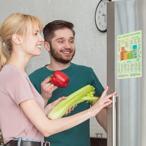 Vista 8 de Levain & Co Guía de almacenamiento de productos imán – Tabla magnética de almacenamiento de frutas y verduras – La hoja de trucos del organizador