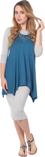 Vista 4 de Kosher Casual Vestido midi modesto hasta la rodilla con mangas 3-4 para mujer