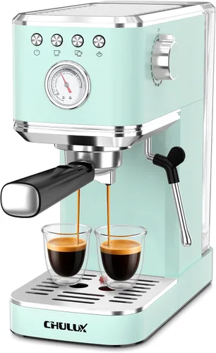 Vista 9 de CHULUX Máquina de Espresso Delgada con Espumador de Leche, Bomba Italiana Profesional de 20 Bares, Máquina de Café Espresso para el Hogar