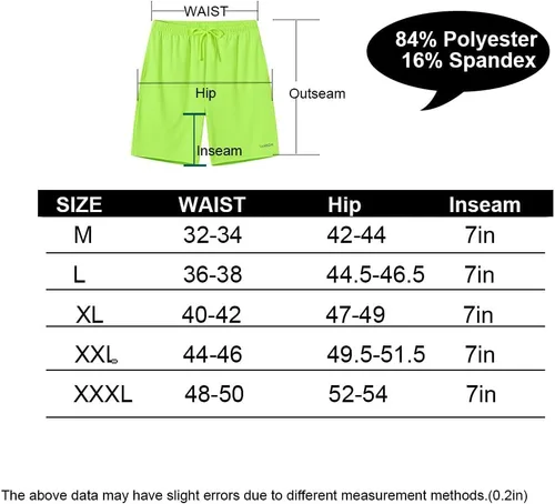 Vista 7 de ZONBAILON Mens Athletic Shorts with Pockets, Workout Shorts Elastic Waistband Running Shorts