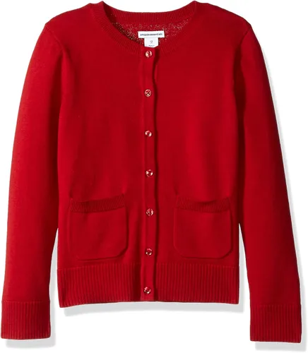 Vista 7 de Amazon Essentials - Cárdigan de uniforme para niñas, corte ajustado, cuello redondo Negro