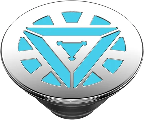 Vista 4 de PopSockets Agarre adhesivo para teléfono, soporte, soporte para teléfono, Marvel - Reactor de arco esmaltado