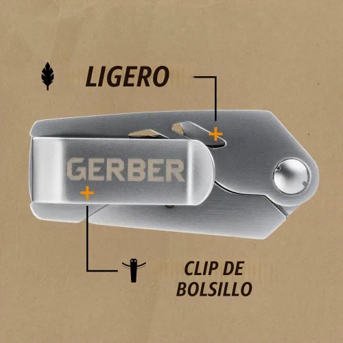 Vista 4 de Gerber Gear EAB Lite Pocket Razor Knife with Money Clip - EDC Gear Folding Stainless Steel Utility Knife with Box Cutter Blade for Everyday Carry