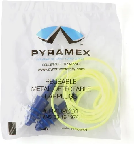 Vista 2 de Pyramex Tapones para los oídos detectables con cable reutilizables de la serie RPD2001 100 pares por caja