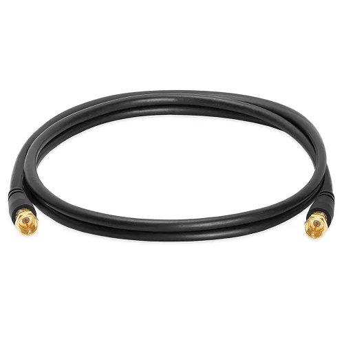 Vista 2 de Cable coaxial digital Tipo F macho RG6 Coaxial Audio Digital Video con conector F Cable Satélite - 6 pies Negro