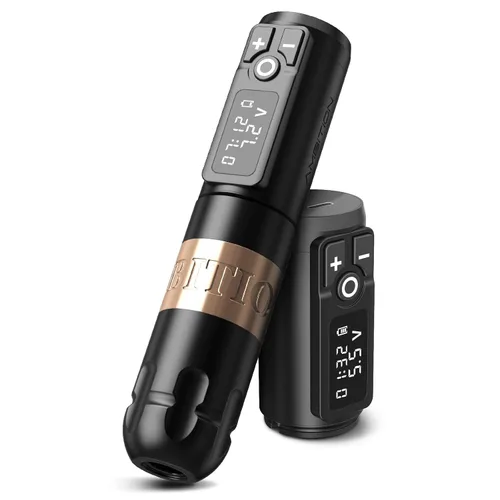 Vista 7 de Ambition Soldier - Bolígrafo rotativo de batería para tatuajes con cartucho, máquina de tatuaje con motor sin núcleo de 2400 mAh, fuente