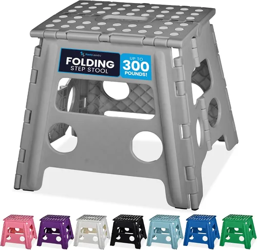 Vista 10 de Handy Laundry Taburete plegable de paso - Taburete plegable lo suficientemente resistente para apoyar a adultos y lo suficientemente seguro