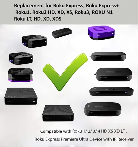 Vista 2 de Mando a distancia reemplazado para Roku 1 2 3 4 HD LT XS XD Roku Express 3900R Premiere 4620XB 4210XB 3900R 2500R 2700R 2450XB con botones de acceso