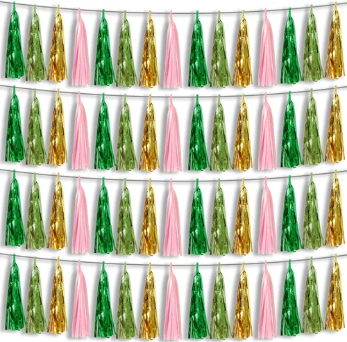 Vista 27 de 4P Guirnalda de Borla de Flecos de Aluminio Metálico Negro para Flotas de Desfile, Despedida de Soltera, Boda, Cumpleaños, Halloween, Navidad