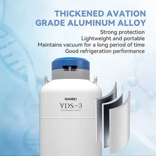 Vista 6 de Tanque de nitrógeno líquido 3L Contenedor criogénico Aleación de aluminio Nitrógeno líquido Dewar Estático Criogénico, nitrógeno líquido dewar