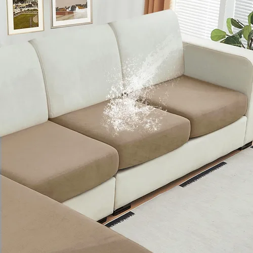 Vista 38 de NAISI Fundas de cojín impermeables de tela de terciopelo grueso lavable, 1 pieza, fundas individuales para sofá modular con parte inferior elástica