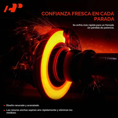 Vista 4 de A-Premium Kit de rotores de freno de disco ventilados delanteros de 10.28 pulgadas (261mm) + pastillas cerámicas compatible con modelos selectos