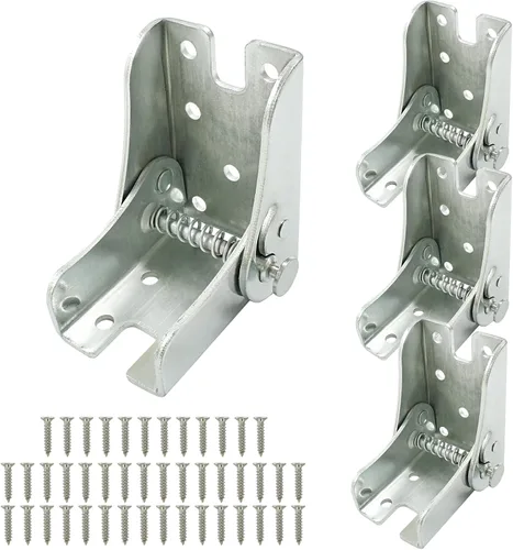 Vista 8 de 2 soportes de bisagra plegables, bisagras autobloqueantes, soporte de mesa plegable de 90 grados, accesorios de patas resistentes para mesa