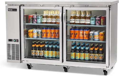 Vista 18 de PEAKCOLD - Enfriador comercial de barra trasera de 36 pulgadas, 1 puerta, puerta de cristal, color negro