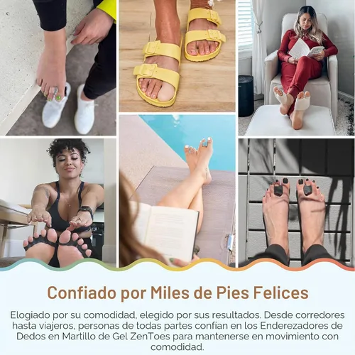 Vista 7 de ZenToes - Corrector, espaciadores de dedos de gel de triple bucle, paquete de 4