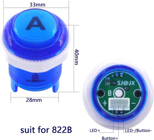Vista 2 de 2 Jugadores Arcade Juego DIY Kit Botón LED Zero Delay USB Encoder 2 Jugadores Teclado Mecánico Interruptor Arcade Joystick Controlador PC Raspberry
