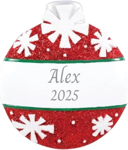 Vista 5 de Adorno personalizado para árbol de Navidad 2023, bola de Navidad, adorno de Feliz Navidad, recuerdo para niños y niñas