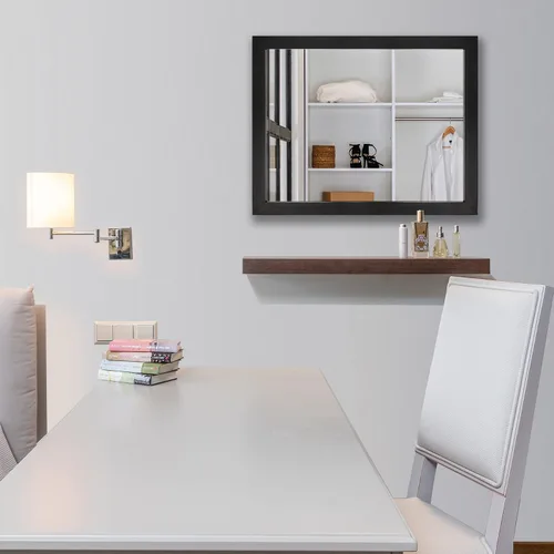 Vista 5 de Phore Espejo de pared rectangular negro espejo de baño de 16 x 20 pulgadas, espejo de pared para entrada, dormitorio, sala de estar