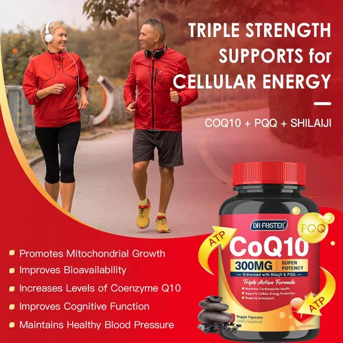 Vista 3 de CoQ10 300mg con PQQ y Shilajit - Potente antioxidante para la salud del corazón y el cerebro y la producción de energía - Alta absorción