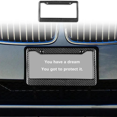 Vista 9 de 1 marco de matrícula para Tesla, juego de soporte de placa de fibra de carbono real, accesorios de automóvil adecuados para todos los modelos