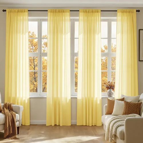 Vista 12 de MIULEE Cortinas traslúcidas marrón oscuro de 96 pulgadas de largo, 4