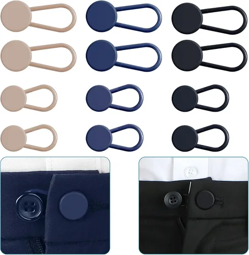 Vista 8 de KUNTAERY 12 extensores de cintura de pantalón para jeans, pantalones y faldas, extensores de botón ajustables sin coser, 1-1.8 pulgadas