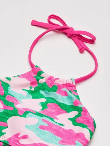 Vista 3 de Kanu Surf Mahina bikini halter de 2piezas para niñas, traje de baño para playa