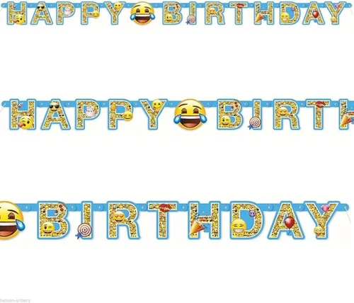 Vista 3 de Servilletas para fiestas y celebraciones con emoticones, Banner, talla única , Multicolor