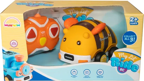 Vista 4 de MUKIKIM My Little Rides - Beatrice The Bee. El primer auto a control remoto de tu hijo. Seguro y duradero para niños de 2 años en adelante/niños