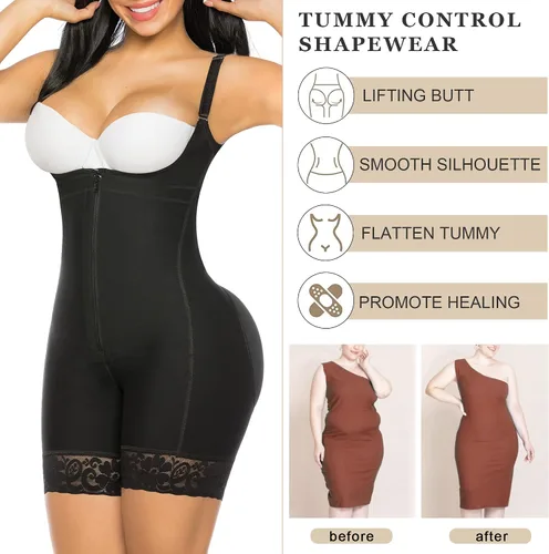 Vista 7 de YIANNA Fajas Colombianas - Body moldeador de glúteos para mujer, con control de abdomen posparto