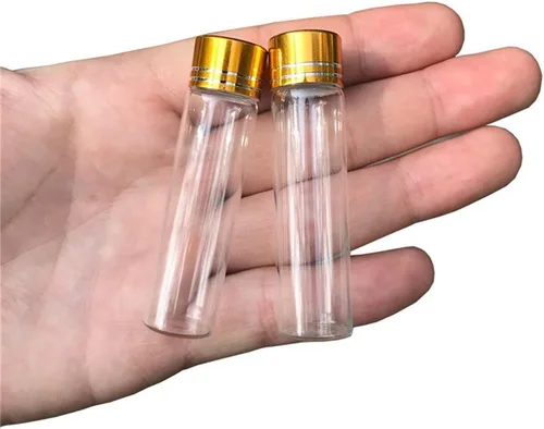 Vista 8 de Botellas de vidrio pequeñas transparentes transparentes de 0.2 fl oz con tapa de rosca, mini frascos pequeños, mini botella de deseos lindos, tapa