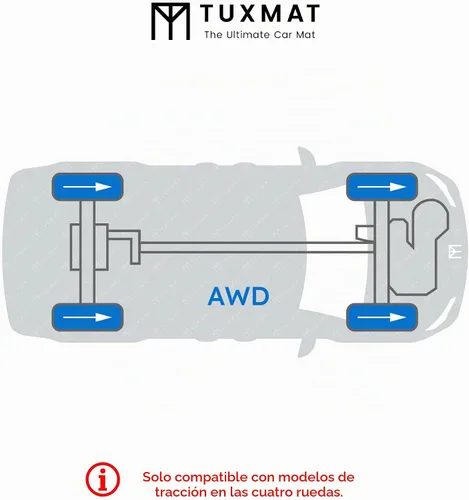 Vista 3 de TuxMat - Para los modelos Dodge Challenger AWD 2017-2023 - Alfombrillas personalizadas para automóvil - Cobertura máxima, todo tipo de clima