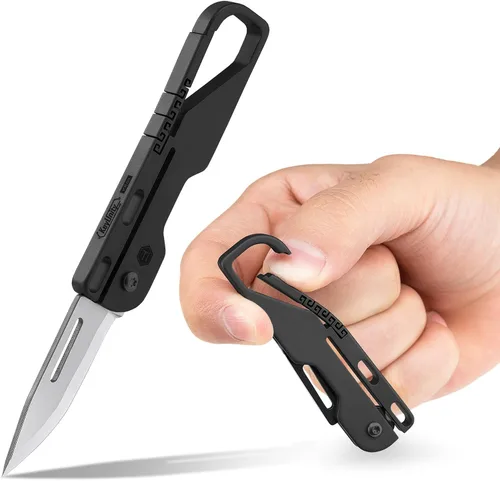 Vista 8 de KeyUnity KK08 EDC Cuchillo plegable de titanio con mosquetón para llevar a diario (KK08)