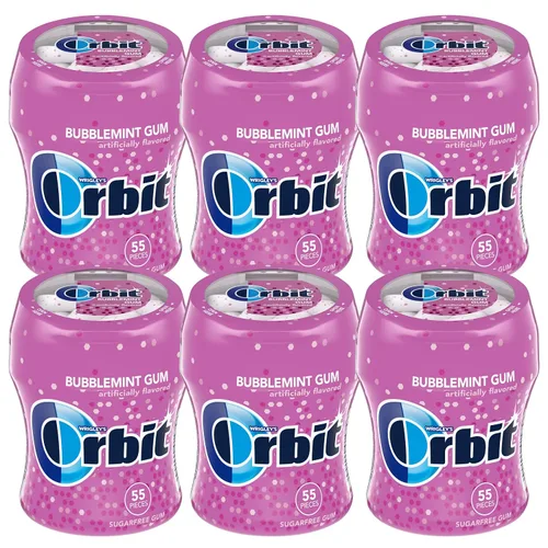 Vista 8 de Orbit Bubblemint Gum, botella de 55 piezas (paquete de 4), goma de mascar sin azúcar