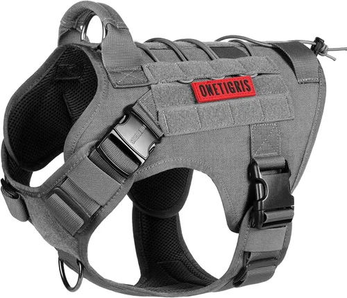 Vista 6 de OneTigris FIRE Watcher 2.0 Arnés Anti-tirones para Perro con Asa - Chaleco de Perro de Servicio Ajustable para Perros Grandes y Medianos (S, Naranja)
