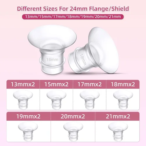Vista 4 de Insertos de brida para Medela, Spectra, protectores/bridas de 24 mm, copas portátiles Willow compatibles con TSRETE, CPPSLEE, extractor de leche