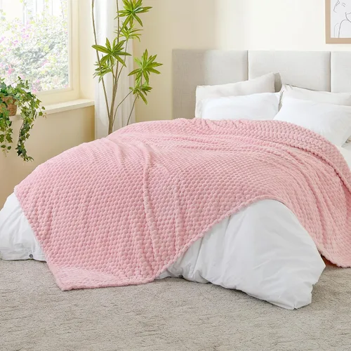 Vista 105 de BEDELITE Manta de forro polar para sofá y cama, manta decorativa de jacquard 3D de almendra, súper suave y acogedora, manta mullida cálida adecuada