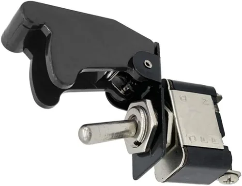 Vista 4 de ESUPPORT Interruptor basculante de cubierta negra de 12 V 20 A SPST ON/OFF Negro cubierta