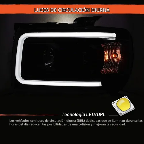 Vista 3 de AKKON - Para GMC Canyon 2015-2022 Barra de luz LED DRL Proyector Faros delanteros con carcasa de par - Negro Carcasa negra